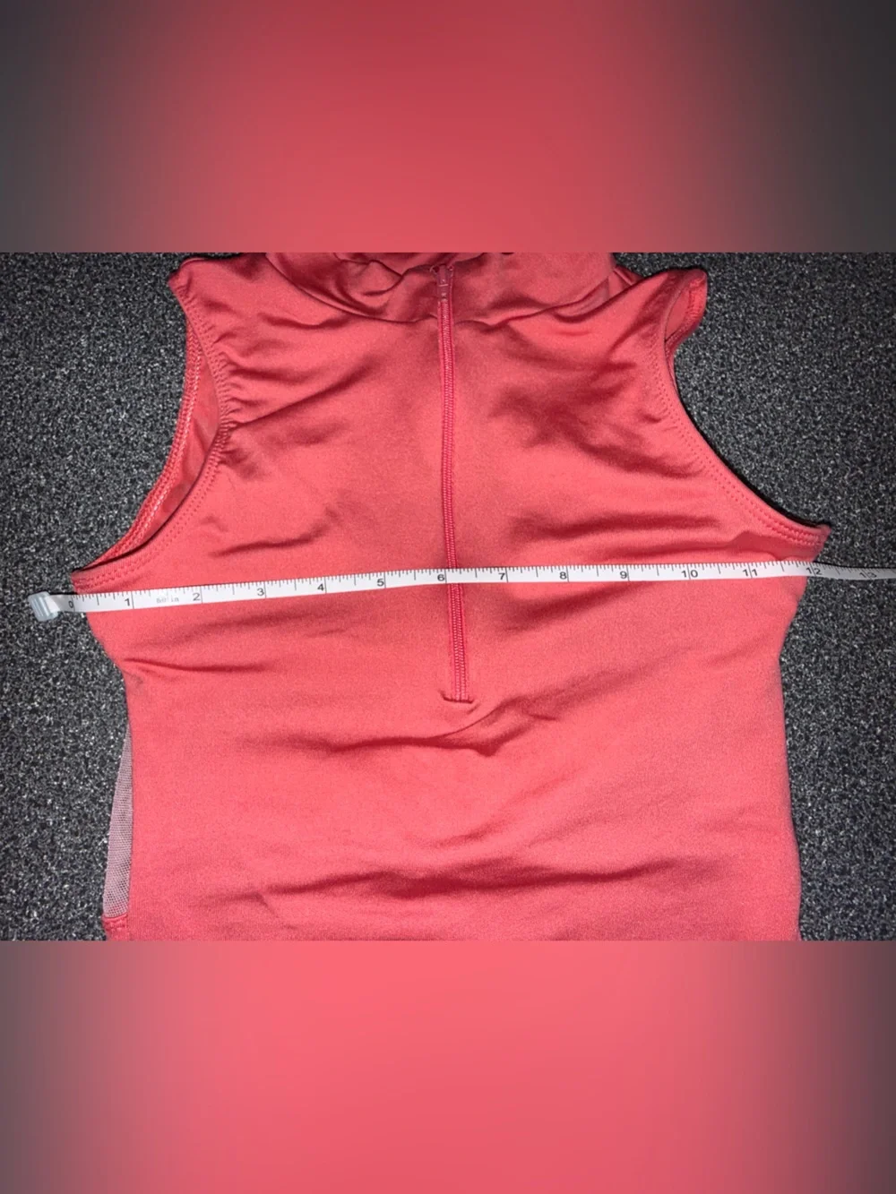 Motion Wear Sleeveless Coral Zip-Front Leotard Size Large Child (12-14)